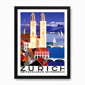 Zurich, Switzerland Metropolis Art Print