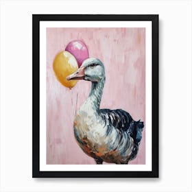 Cute Goose 4 With Balloon Art Print