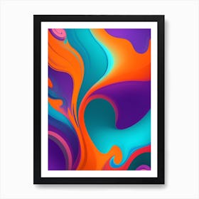 Abstract Colorful Waves Vertical Composition 96 Art Print