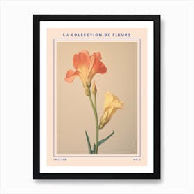 Freesia 2 French Flower Botanical Poster Art Print