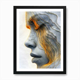 Abstract Of A Woman'S Face Extraordinary femininity woven with threads of gold 4 Art Print