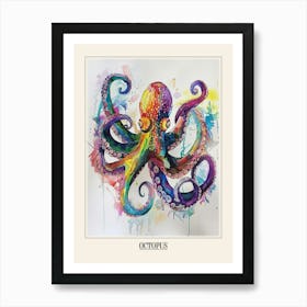 Octopus Colourful Watercolour 1 Poster Art Print