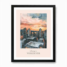 Mornings In Vancouver Rooftops Morning Skyline 3 Art Print