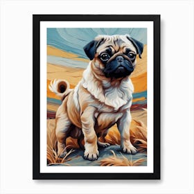 Pug Painting 4 Art Print