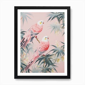 Vintage Japanese Inspired Bird Print Budgerigar 1 Art Print