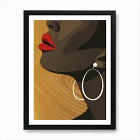 African Woman With Hoop Earrings 4 Art Print