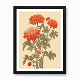 Kiku Chrysanthemum 1 Vintage Japanese Botanical Art Print