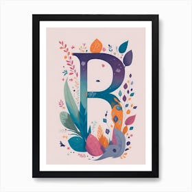 Colorful Letter B Illustration 71 Art Print