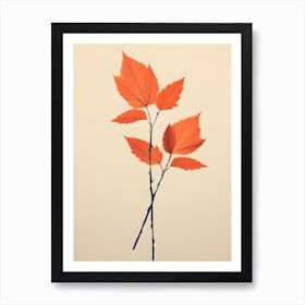 Minimal Autumn Leaves Art Print