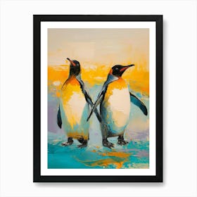 King Penguin Oamaru Blue Penguin Colony Colour Block Painting 4 Art Print