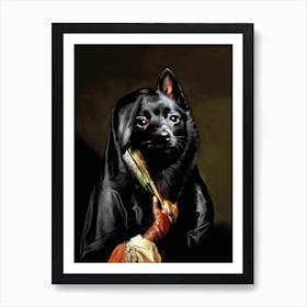Little Wich Cato Dog Pet Portraits Art Print