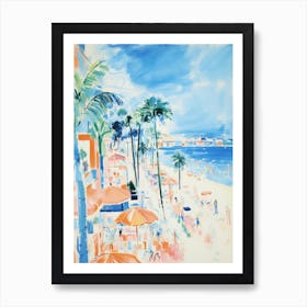 Lido De Jesolo   Italy Beach Club Lido Watercolour 1 Art Print