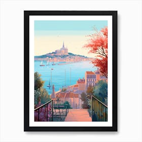 Marseille France 3 Illustration Art Print