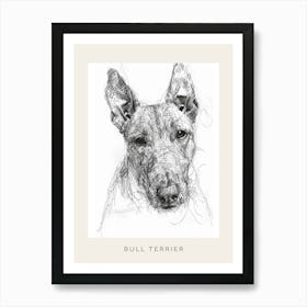 Bull Terrier Dog Line Sketch 1 Poster Art Print