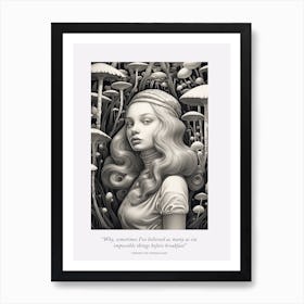 Through The Looking Glass, Alice In Wonderland Quote 2 Art Print