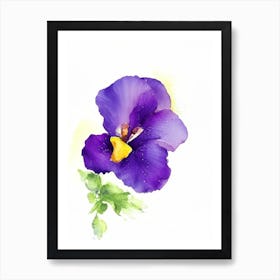 Pansy Wildflower Watercolour 1 Art Print