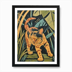 Balinese Cat Relief Illustration 3 Art Print