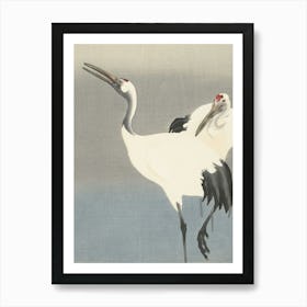 Japanese Ukiyo-E Two Cranes Art Print