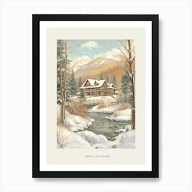 Vintage Winter Poster Aspen Colorado 5 Art Print