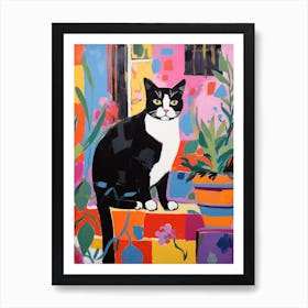 Painting Of A Cat In Marrakech Morocco Art Print