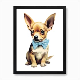 Vintage Puppy Chihuahua Dog Kitsch Art Print
