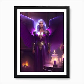 Angel In Front Of A Fireplace Art Print