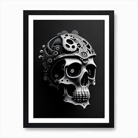 Skull Metal Stream Punk Art Print