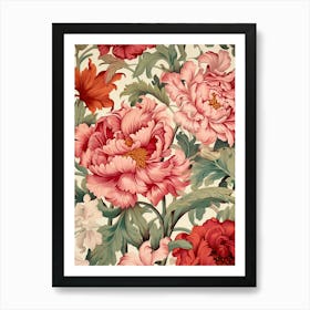 Peony Flower Wallpaper Art Print