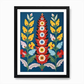 Flower Motif Painting Snapdragon 2 Art Print