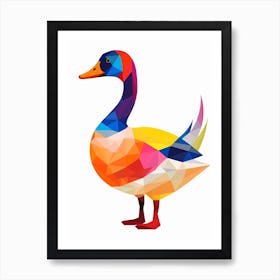 Colourful Geometric Bird Goose 2 Art Print