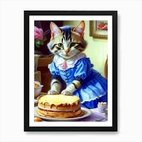 Cat In A Dress 3 Art Print