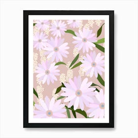 Playful Daisies | 02 - Lilac And Blush Pink Art Print