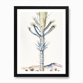 Silver Torch Joshua Tree Minimilist Watercolour  (6) Art Print