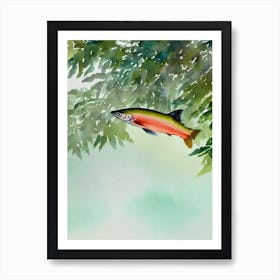 Salmon Storybook Watercolour Art Print