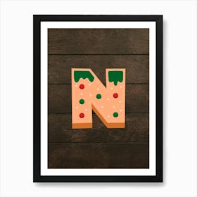 Gingerbread Christmas Letters Living Room Holiday Display 14 Art Print