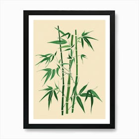 Bamboo Plant Minimalist Illustration 7 Art Print