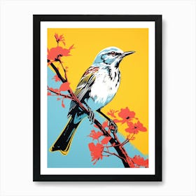 Andy Warhol Style Bird Mockingbird 2 Art Print