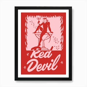 Red Devil - Vintage Cocktail 1 Art Print