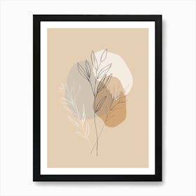 Cardiff Botanical Garden Boho Line Art Art Print