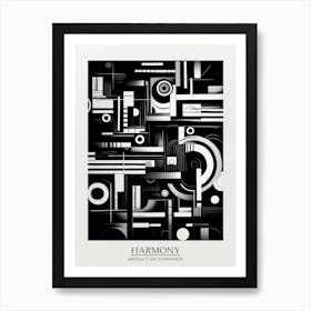 Harmony Abstract Black And White 6 Poster Art Print