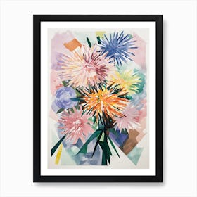 Aster Flower Illustration 4 Art Print