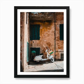 Scooter Italy | Streets of Siena, Tuscany, Italy Art Print