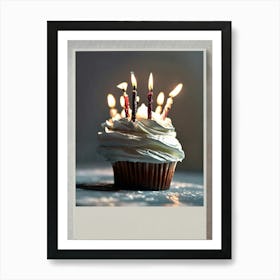 Birthday Cake With Candles 1 Art Print