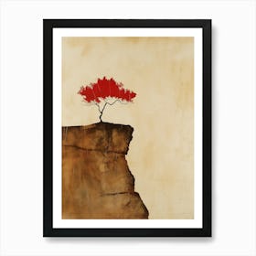 Tree On The Cliff 2 Art Print