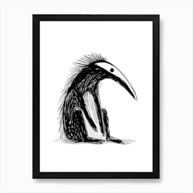 B&W Anteater Art Print