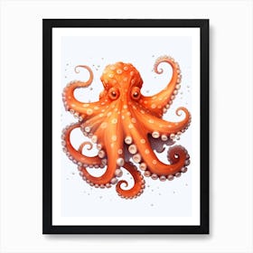 Day Octopus Flat Illustration 1 Art Print