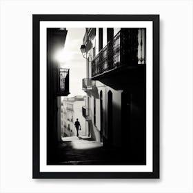 Malaga, Spain, Mediterranean Black And White Photography Analogue 2 Art Print