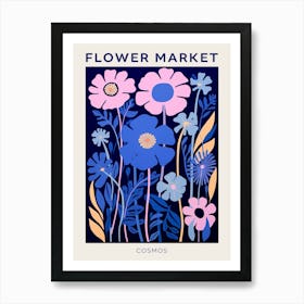 Blue Flower Market Poster Cosmos 1 Art Print