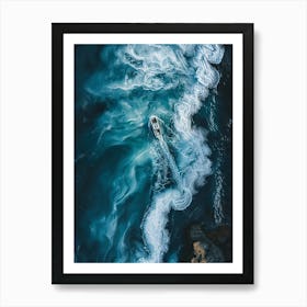 Boat In The Ocean Art Print