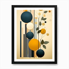 Modern Abstract Wall Art – Geometric Minimalist Canvas – Mid-Century Inspired Decor – Yellow and Blue Accent Art – Contemporary Living Room Design – Gift for Art Lovers Póster